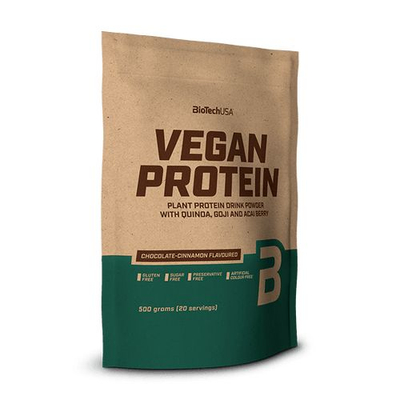 BioTechUSA - Vegan Protein, fehérje vegánoknak 500 gramm (Csokoládé-fahéj)
