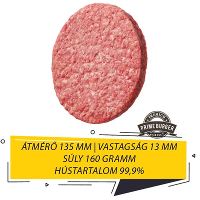 Koliber NYERS  Prime MARHA húspogácsa 99%, 160g (72 db)
