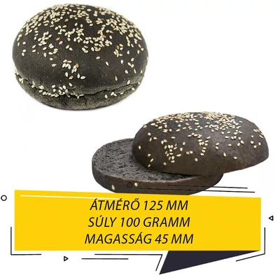 Ritpol (fekete) hamburgerzsemle BLACK SE-125 - Standard (24 db)