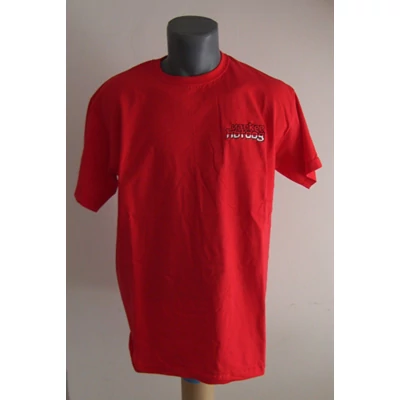 Póló, kereknyakú, piros, hímzett "Yankee" (XL)