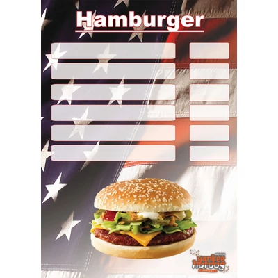 Ártábla A/3 - hamburger, üres mezők