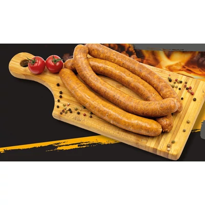 Grill kolbász, sajtos-baconos - kb. 1 kg