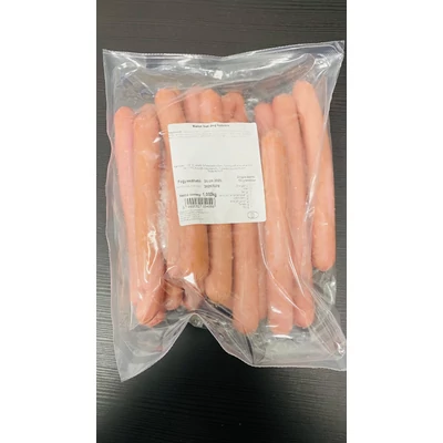 Hot-dog kolbász NATÚR, vg. fagyasztott 1 kg/csomag, 94% hústartalom