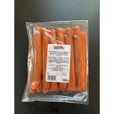 LUCKY hámozott csemege debreceni kolbász 84%, 1,6kg/csomag, 20db/csomag, 80g/db