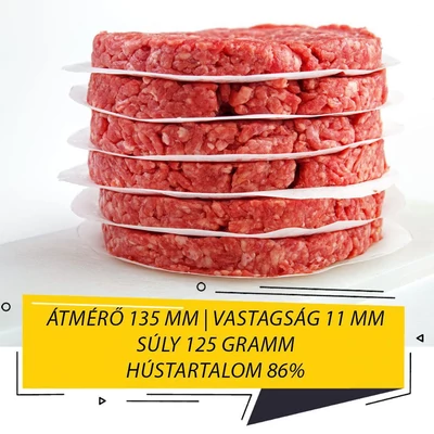 Koliber NYERS MARHA húspogácsa 86% 125g - Prémium (6db/csomag)