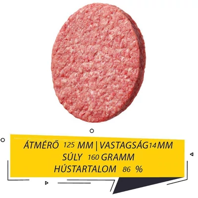 Koliber NYERS SERTÉS-MARHA 42-44% húspogácsa 86% 100g - Prémium (8db/csomag)