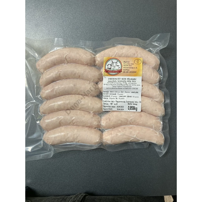 Fagyasztott sajtos grillkolbász (kb. 1 kg)