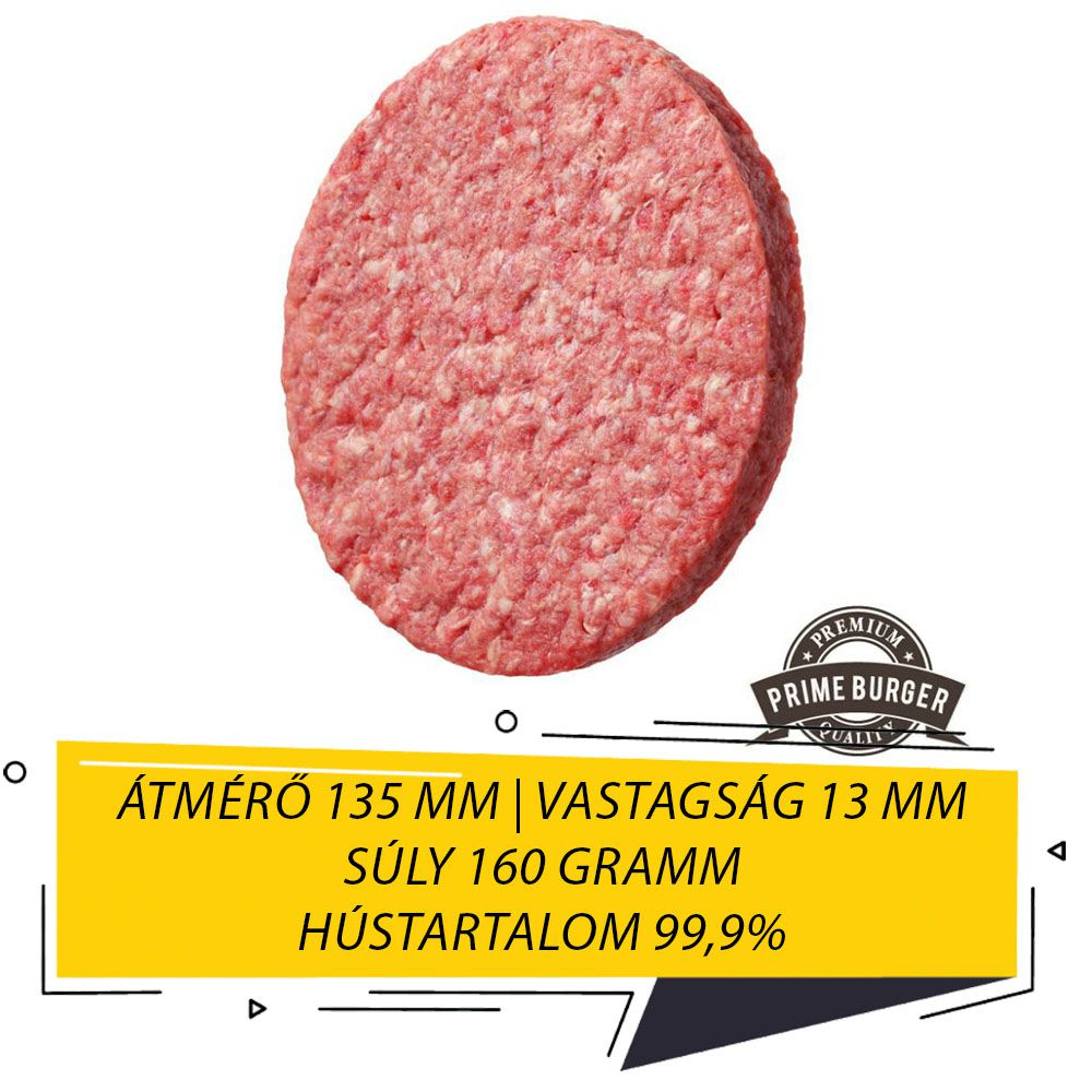 Koliber nyers Prime marhahúspogácsa 99%, 160g (72 db)