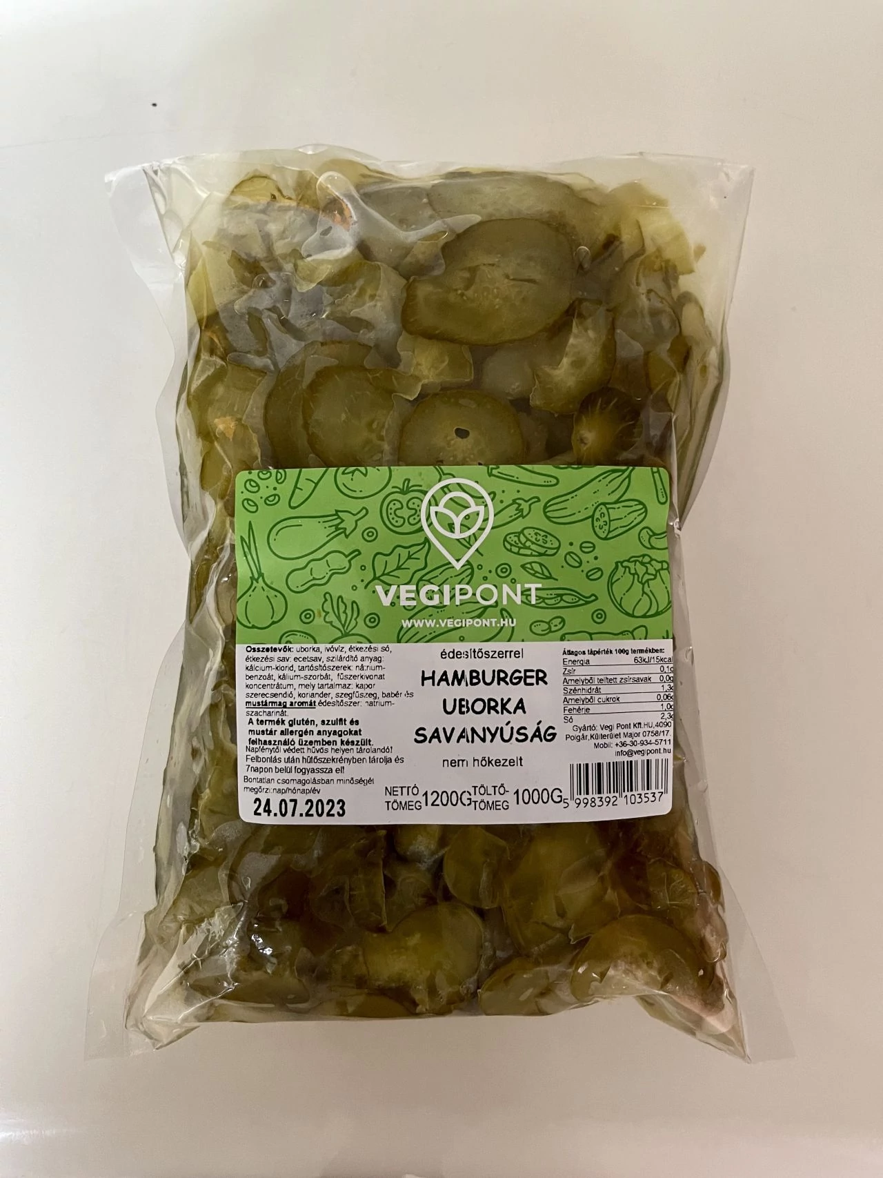 Hamburger uborka savanyúság - 1 kg