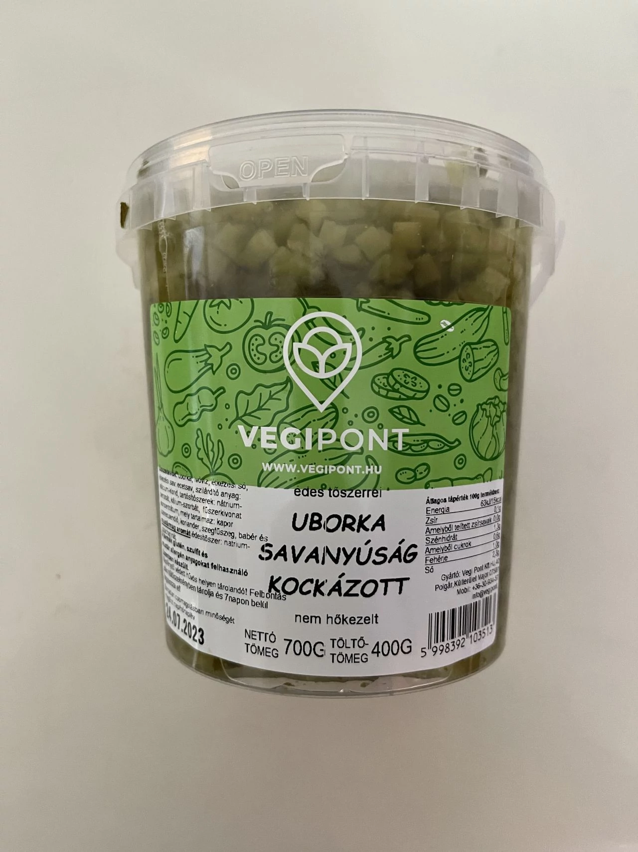 Uborka savanyúság kockázott - vödrös 400g