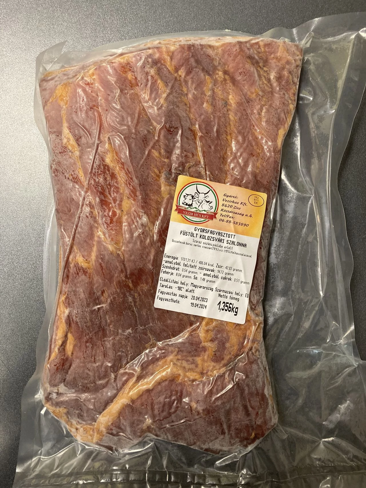 Fagyasztott kolozsvári szalonna (kb. 1 kg)