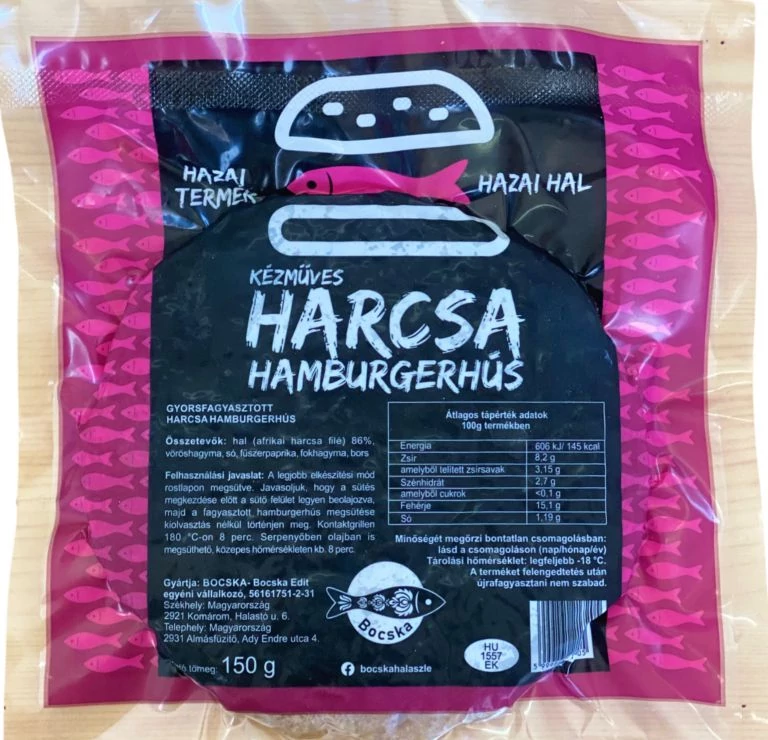 Harcsa hamburgerhús 150g/db, 12 db/zacskó