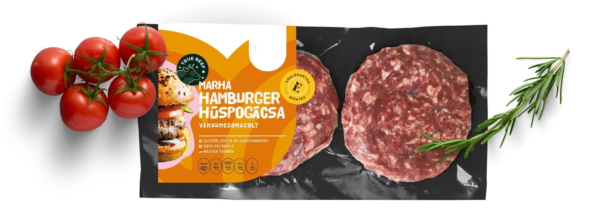Hamburger húspogácsa magyartarka150g/db, 4db/csomag